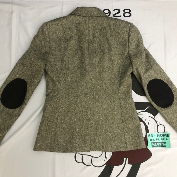 J. Crew Tweed Blazer Elbow Patches Brown 100% Wool - Picture 7 of 8